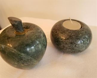 Marble Apple and Candle Holder $8.00 (set) - Now 75% Off