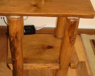 1 of 2 matching pine end tables hand made