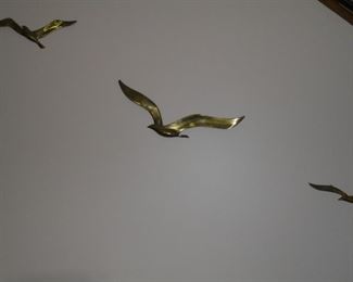 3 brass seagulls wall decorations