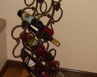 Metal ornate wine bottle rack