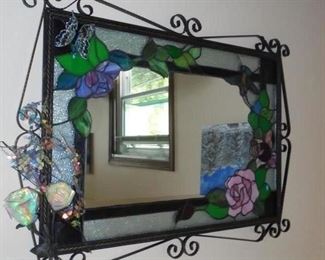 Stain glass framed mirror