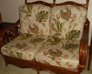 Wicker & cane love seat no rips, stains or tears