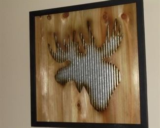 1 of 2 wood & metal  'M oose'