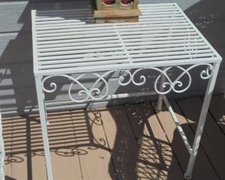 White metal table