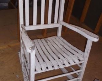 Old white rocking chair