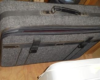 3 pc gray fabric luggage set