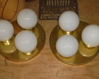 Pair  of 3 globe light fixtures