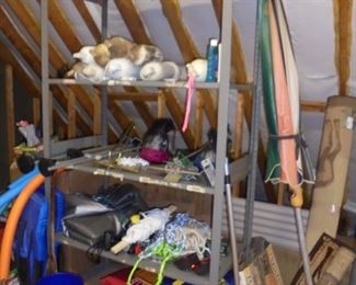 4 of 4 large metal shelving units