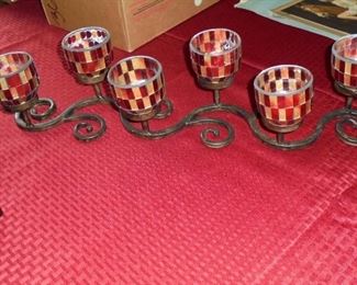 Metal scroll 6 candel holder