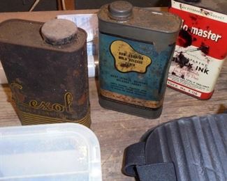 Vintage cans  w/containents   