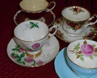 12 vintage cups w/matching saucers