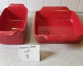 $20 - 2 Chantal stoneware casserole dishes. 1 1/2 qt & 2 qt. 