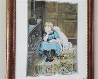 $30 - 34" x 28" Girl & Dog print 