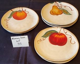 $18 - 7 Tabletops Unlimited Ceramica Classica Hand-painted 8” salad plates