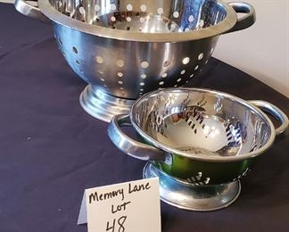 $8 - 2 stainless colanders