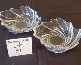 $5/PAIR - 2 - 6" glass bowls