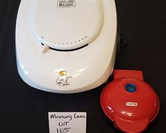 $13 - George Forman Grilling Machine (like new!) and a Dash Mini Waffle Maker