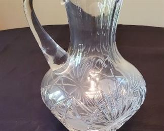 $15 - 11" Crystal Pitcher (minor scratch on neck)