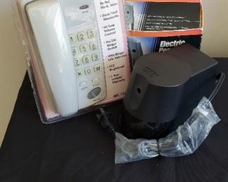 $10 - Desk phone & electric pencil sharpener