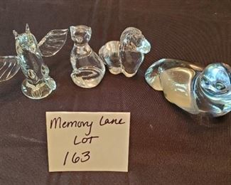 $15 - Glass animal figurines/paper weights (chip on bottom of horse)