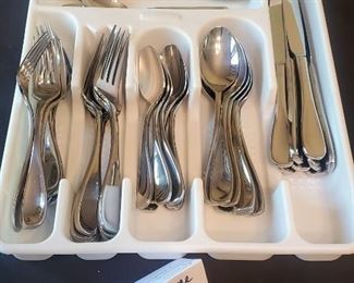 $30 - Oneida flatware set Service for 8 & 3 extras plus tray (the flatware is heavy and thick)