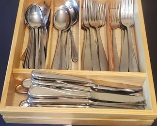 $20 - Miscellaneous flatware and tray