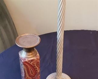 $13 - 2 candle holders (tallest one is 22")