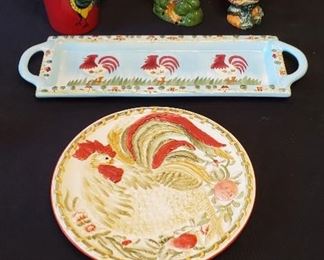 $12 - Rooster Lot - The plate is 9" Royal Doulton.