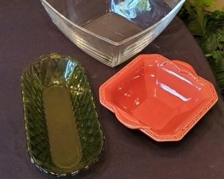 $10 - Square glass dish, oval green dish & square dish by Cha Debby Seggura Designs (6.5")