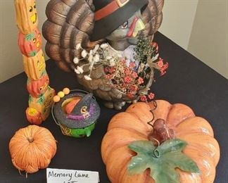 $10 - Fall decor lot - turkey is 10"T