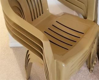 $20 - 4 Plastic Stacking Chairs 