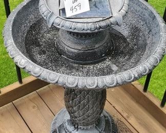 $10 - Plastic bird bath - the bowl does not hold water so it will have to be used as a planter or other decor