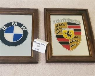 $50 both - BMW & Porsche advertising mirrors App. 8" x 10"