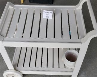 $30 - Grossfillex garden cart. The top shelf is 17.5"x26"