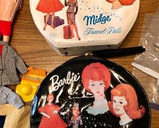 Two Barbie and Midge Travel Pals cases