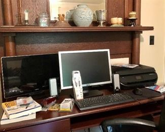 Vizio HDTV Dolby digital model VM190XVT 2011, Dell keyboard, monitor, mouse, speakers; HP Pavilion tower; HP Office Jet 4650 printer, print/copy/scan/fax/web...