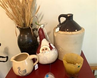 Pottery milk pitcher, pottery jug, Santa gourd, pottery duck pitcher
