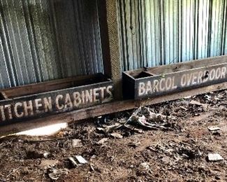Great wood tool boxes with advertisement