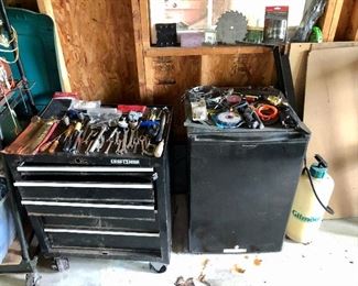 Craftsman tool chest, hand tools, sprayer...