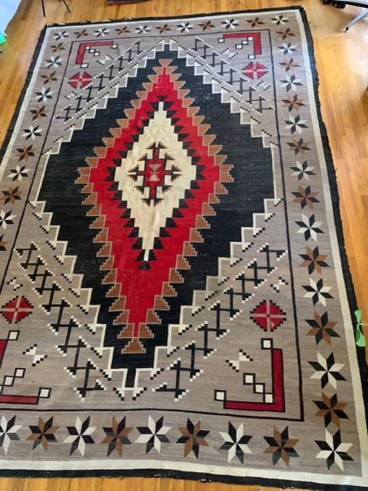 001 HUGE Authentic Two Grey Hills Navajo Tapestry Rug