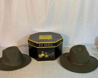 Dobbs Hat Box  Two Mens Hats