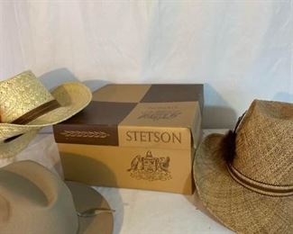 Mens Stetson Hat Box and Hats
