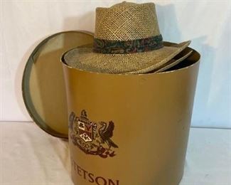 Mystery Lot of Mens Straw Hats in a Stetson Box