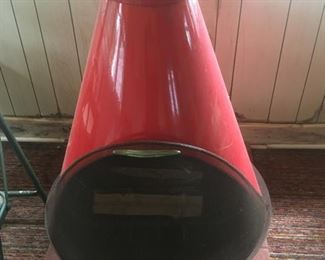 1960's Indoor Red Enamel, Wood-burning, Fireplace--Majestic?, Beautiful Condition, especially for its age.