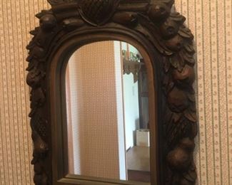 Ornate Arched Wall Mirror--Detailed Carving