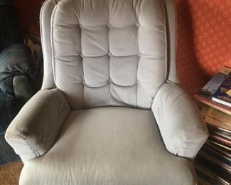 Rocker Recliner--I forget but Nice and Comfortable--sorta looks like Pee-Wee Herman's "Chairy"?
