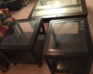 Pair of Century side tables .   All three pieces  $250