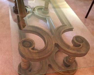 Thomasville coffee table    72" x 33 1/2"D x 16"H  $195