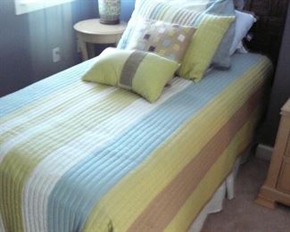 Twin size bed with Wicker head board and matteress