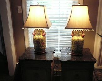 pair of  Chinese motif table lamps
